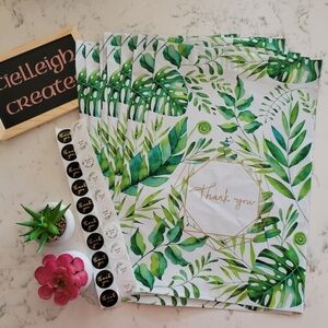 *2 for $20* Poly Mailers & matching stickers- green Thank you